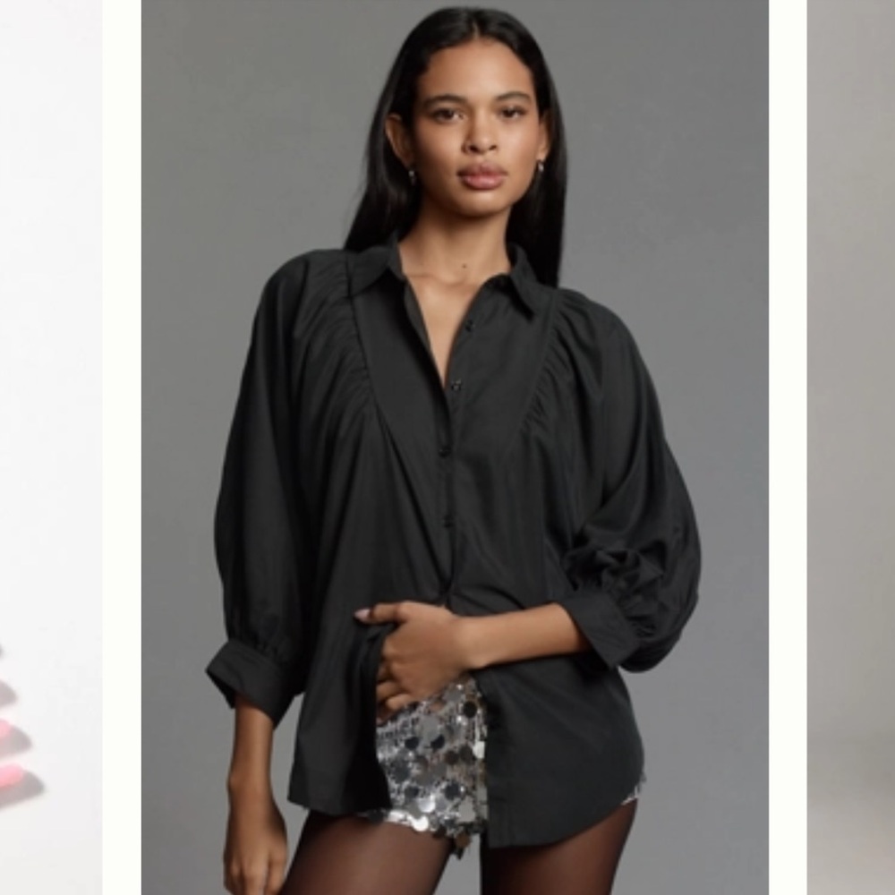 BNWT Maeve Anthropologie Elegant Black Women's Blouse